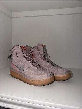 RARE Nike AF1 windbreaker material boots